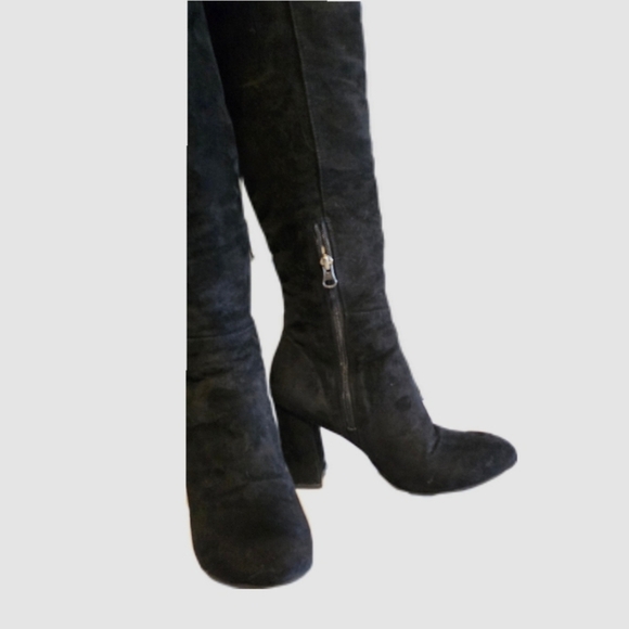 Elegant 100% Suede Black Over-the-Knee Women's Boots EU 7 - Picture 10 of 10